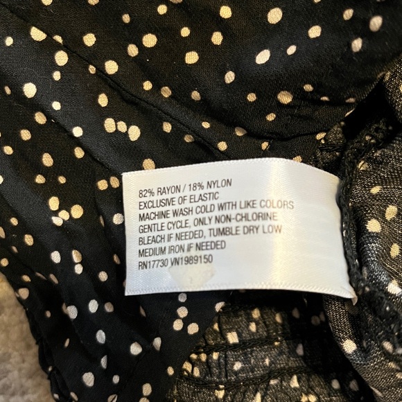 A New Day Black Long Balloon Sleeve Ruched Front Smocked Back Top - Picture 7 of 15